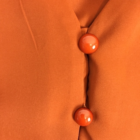 Shein Blouse Top Sz Large Elastic Waist Balloon Sleeves Flare Hem Burnt Orange - Picture 4 of 12